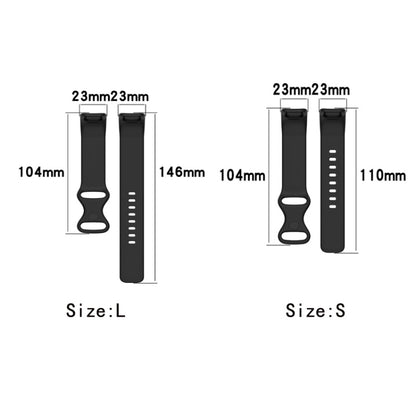 For Fitbit Charge 6 Solid Color Butterfly Buckle Silicone Watch Band, Size:S Size(Gray) - Watch Bands by PMC Jewellery | Online Shopping South Africa | PMC Jewellery | Buy Now Pay Later Mobicred