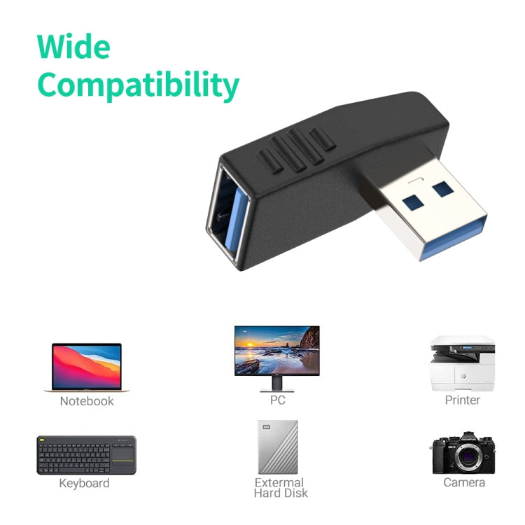 ENKAY USB 3.0 Adapter 90 Degree Angle Male to Female Combo Coupler Extender Connector, Angle:Horizontal Left + Right - USB 3.0 by ENKAY | Online Shopping South Africa | PMC Jewellery