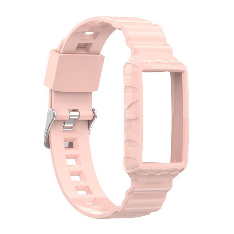 For Fitbit Charge 6 / 5 / 4 / 3 Armor Integrated TPU Watch Band(Light Pink) - Watch Bands by PMC TechLife | Online Shopping South Africa | PMC TechLife | Buy Now Pay Later Mobicred