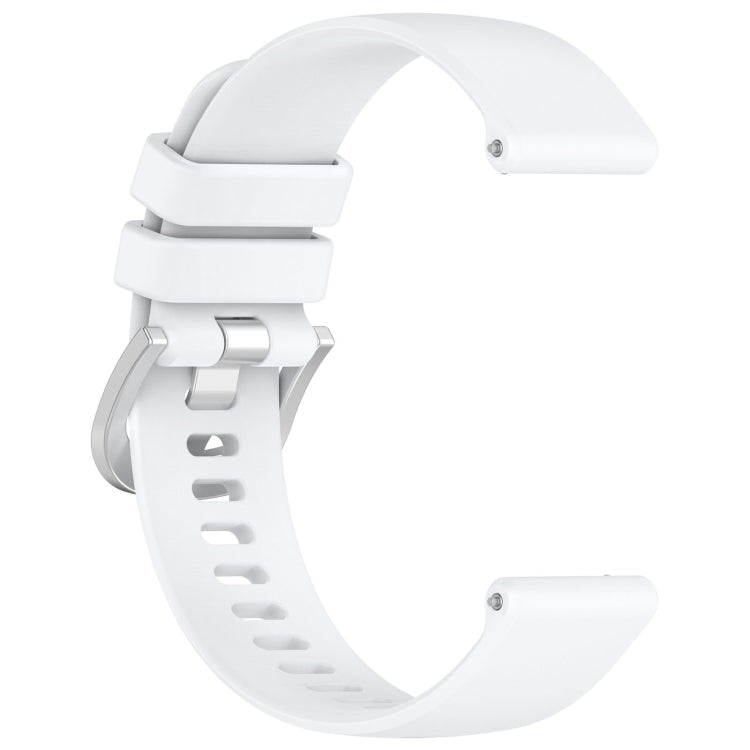 For Garmin Active5 Liquid Glossy Silver Buckle Silicone Watch Band(White) - free shipping - PMC TechLife - Order now!