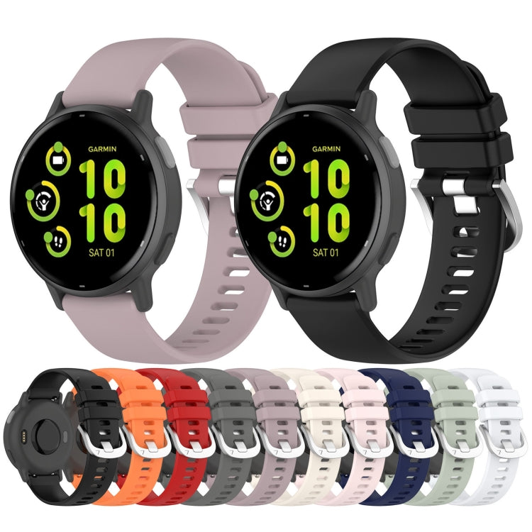 For Garmin Active5 Liquid Glossy Silver Buckle Silicone Watch Band(Dark Blue) - free shipping - PMC TechLife - Order now!