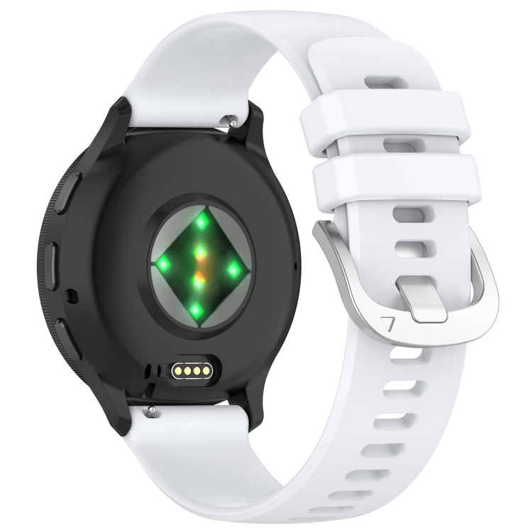 For Garmin Forerunner 265S Liquid Glossy Silver Buckle Silicone Watch Band(White) - free shipping - PMC TechLife - Order now!