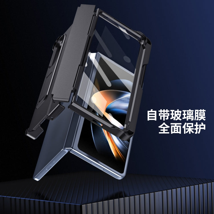 For Samsung Galaxy Z Fold4 Diamond Case-film Integral Hinge Shockproof Phone Case with Pen(Black) - Galaxy Z Fold4 5G Cases by PMC TechLife | Online Shopping South Africa | PMC TechLife