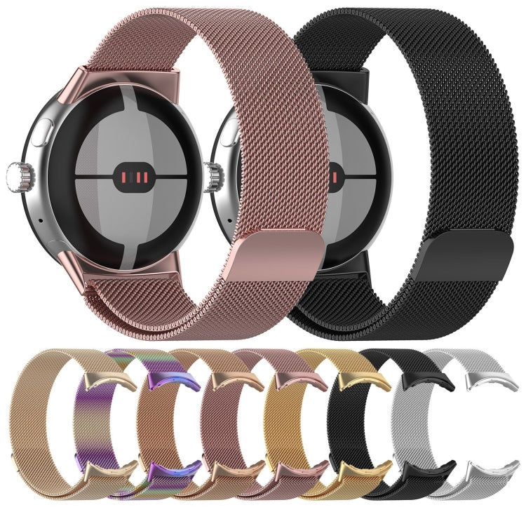 For Google Pixel Watch 2 Milan Magnetic Steel Mesh Watch Band(Champagne) - Watch Cases by PMC TechLife | Online Shopping South Africa | PMC TechLife | Buy Now Pay Later Mobicred