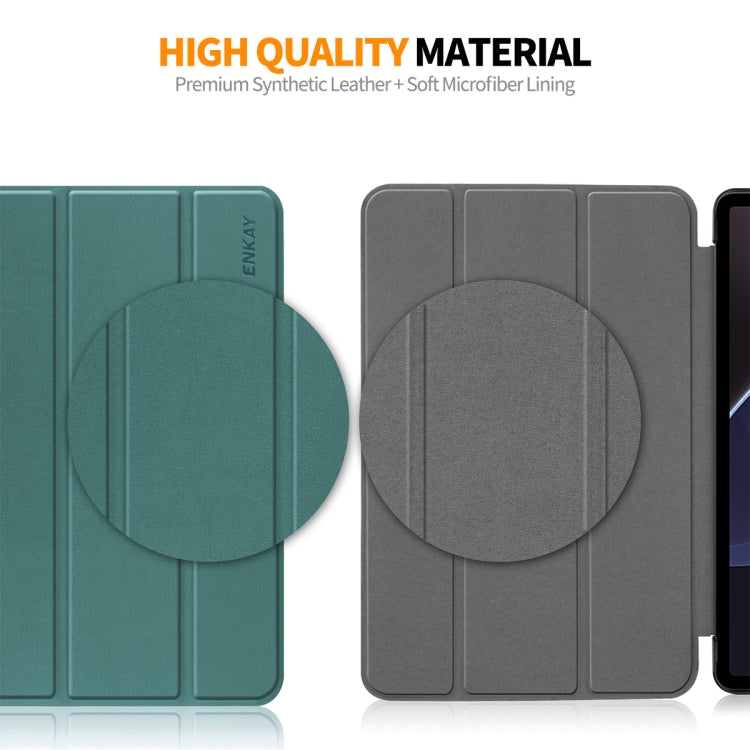 For Samsung Galaxy Tab A9 8.7 ENKAY Tri-fold Custer Texture Leather Smart Tablet Case(Dark Blue) - free shipping - PMc TechLife - Order now!