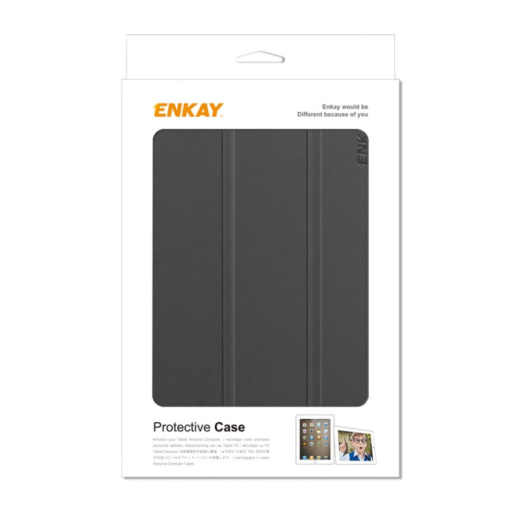 For Samsung Galaxy Tab A9 8.7 ENKAY Tri-fold Custer Texture Leather Smart Tablet Case(Dark Blue) - free shipping - PMc TechLife - Order now!