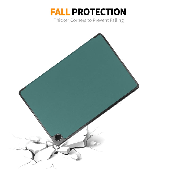 For Samsung Galaxy Tab A9+ 11.0 ENKAY Tri-fold Custer Texture Leather Smart Tablet Case(White) - free shipping - PMc TechLife - Order now!