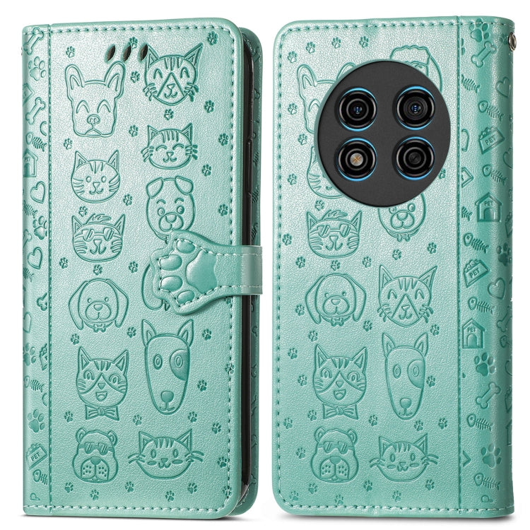 For Ulefone Note 15 Cat and Dog Embossed Leather Phone Case(Green) - Ulefone Cases by PMC Jewellery | Online Shopping South Africa | PMC Jewellery | Buy Now Pay Later Mobicred