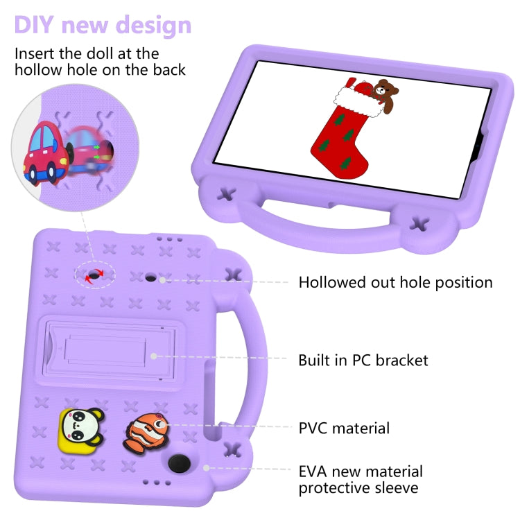 For Samsung Galaxy Tab A9 Handle Kickstand Children EVA Shockproof Tablet Case(Light Purple) - Galaxy Tab A9 by PMC TechLife | Online Shopping South Africa | PMC TechLife