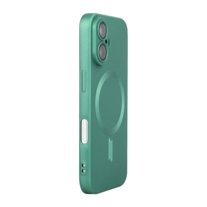 For iPhone 16 ENKAY MagSafe Matte TPU Phone Case with Lens Film(Green) - iPhone 16 Cases by ENKAY | Online Shopping South Africa | PMC Jewellery | Buy Now Pay Later Mobicred