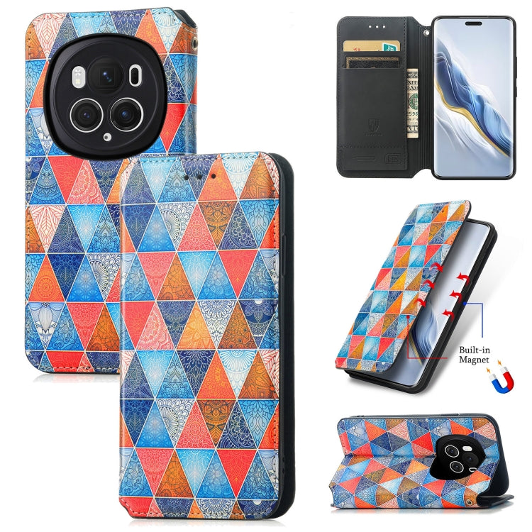 For Honor Magic6 Pro CaseNeo Colorful Magnetic Leather Phone Case(Rhombus Mandala) - Honor Cases by PMC Jewellery | Online Shopping South Africa | PMC Jewellery | Buy Now Pay Later Mobicred