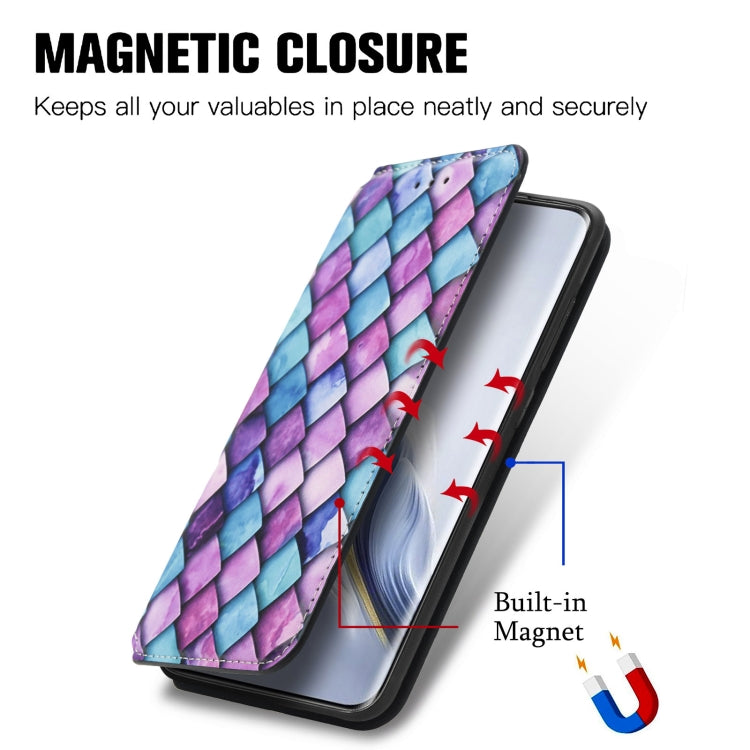 For Honor Magic6 Pro CaseNeo Colorful Magnetic Leather Phone Case(Purple Scales) - Honor Cases by PMC Jewellery | Online Shopping South Africa | PMC Jewellery | Buy Now Pay Later Mobicred