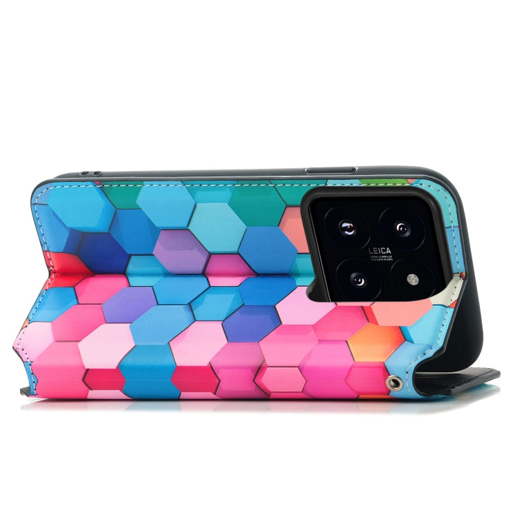 For Xiaomi 14 Pro CaseNeo Colorful Magnetic Leather Phone Case(Colorful Cube) - free shipping - PMC TechLife - Order now!