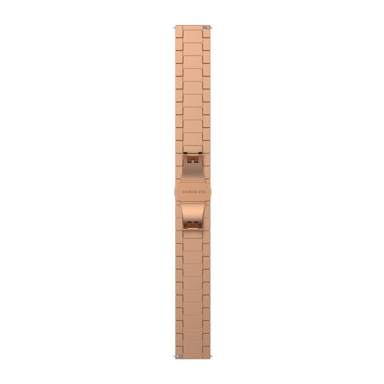For Garmin Vivoactive 4S One Bead Butterfly Buckle Stainless Steel Metal Watch Band(Rose Gold) - Watch Bands by PMC TechLife | Online Shopping South Africa | PMC TechLife
