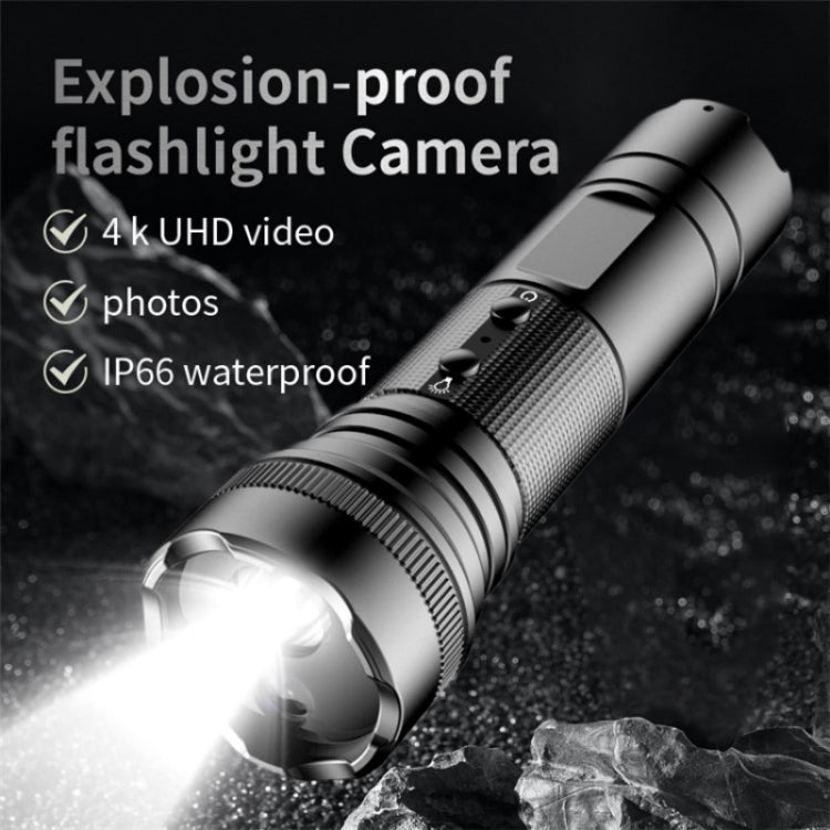 H66B 120-degree Wide Angle 4K Ultra HD Bike Helmet Camera Waterproof Flashlight Camcorder - Other Camera by PMC Jewellery | Online Shopping South Africa | PMC Jewellery | Buy Now Pay Later Mobicred