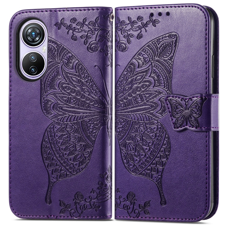 For Blackview A200 Pro Butterfly Love Flower Embossed Leather Phone Case(Purple) - More Brand by PMC Jewellery | Online Shopping South Africa | PMC Jewellery