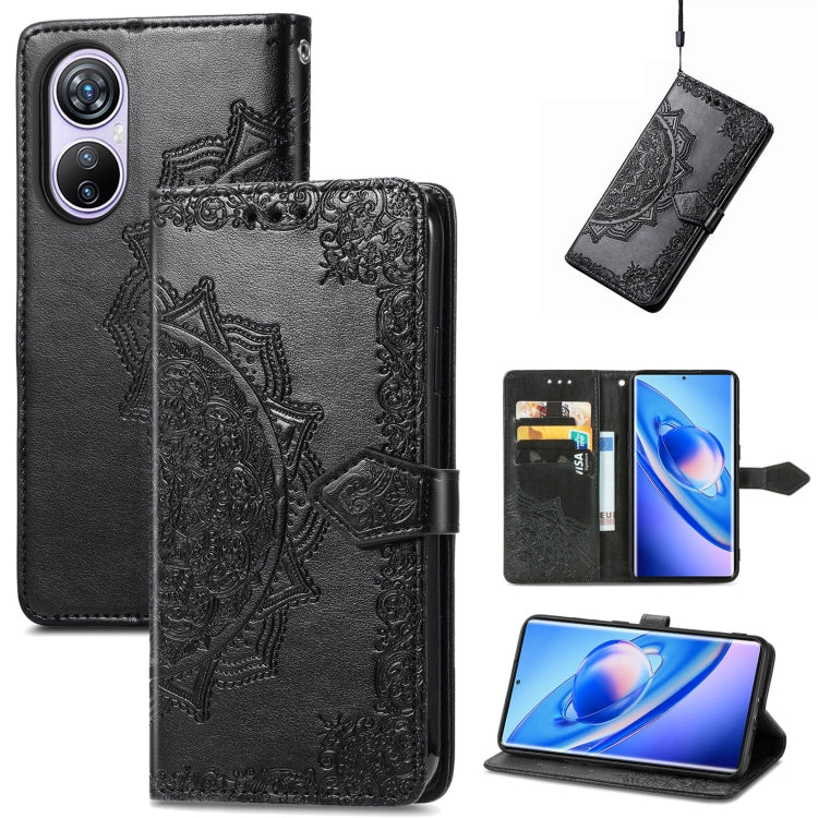 For Blackview A200 Pro Mandala Flower Embossed Leather Phone Case(Black) - More Brand by PMC Jewellery | Online Shopping South Africa | PMC Jewellery | Buy Now Pay Later Mobicred