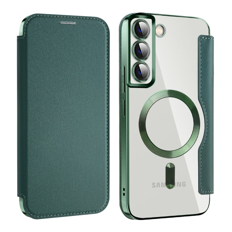 For Samsung Galaxy S22 5G MagSafe Magnetic RFID Anti-theft Leather Phone Case(Green) - Galaxy S22+ 5G Cases by PMC Jewellery | Online Shopping South Africa | PMC Jewellery