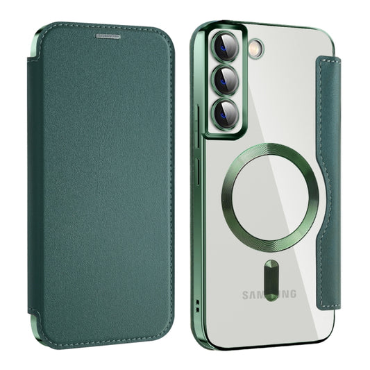 For Samsung Galaxy S22+ 5G Shield MagSafe RFID Anti-theft Leather Phone Case(Green) - Galaxy S22+ 5G Cases by PMC Jewellery | Online Shopping South Africa | PMC Jewellery | Buy Now Pay Later Mobicred