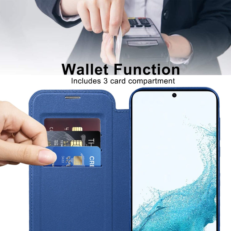 For Samsung Galaxy S22+ 5G MagSafe Magnetic RFID Anti-theft Leather Phone Case(Dark Blue) - Galaxy S22 5G Cases by PMC Jewellery | Online Shopping South Africa | PMC Jewellery