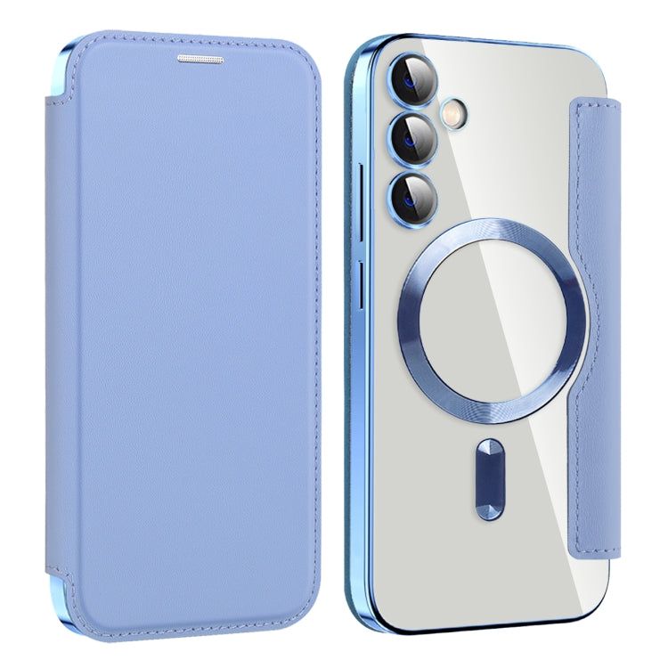 For Samsung Galaxy S23 FE 5G MagSafe Magnetic RFID Anti-theft Leather Phone Case(Blue) - Galaxy S23 FE 5G Cases by PMC Jewellery | Online Shopping South Africa | PMC Jewellery