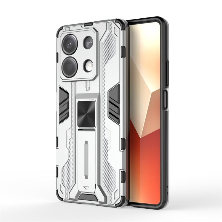 For Redmi Note 13 5G Supersonic Armor PC Hybrid TPU Phone Case(Silver) - Note 13 Cases by PMC Jewellery | Online Shopping South Africa | PMC Jewellery | Buy Now Pay Later Mobicred