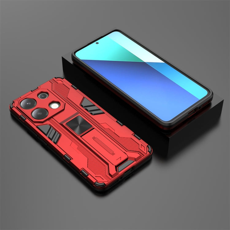 For Redmi Note 13 4G Supersonic Armor PC Hybrid TPU Phone Case(Red) - Note 13 Cases by PMC TechLife | Online Shopping South Africa | PMC TechLife | Buy Now Pay Later Mobicred