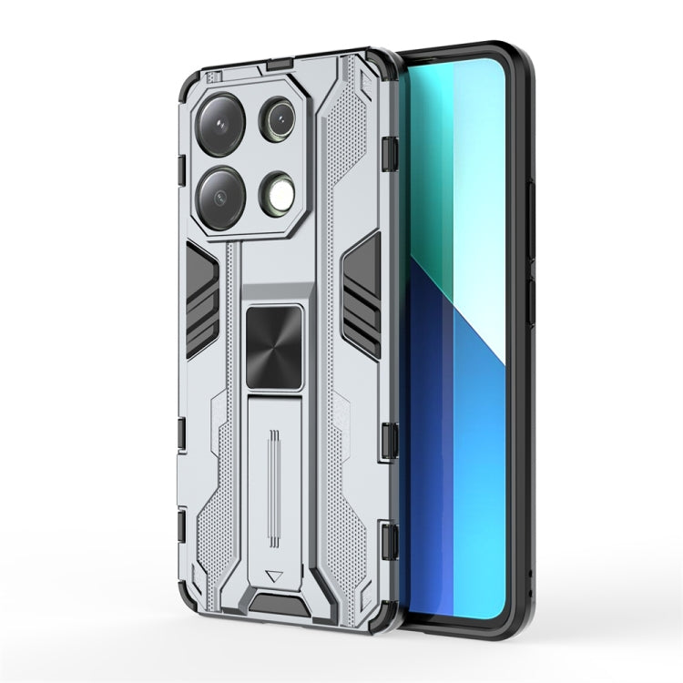 For Redmi Note 13 4G Supersonic Armor PC Hybrid TPU Phone Case(Grey) - Note 13 Cases by PMC Jewellery | Online Shopping South Africa | PMC Jewellery | Buy Now Pay Later Mobicred