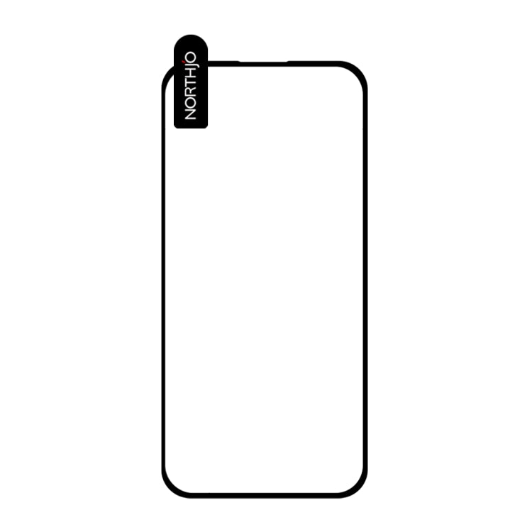 For iPhone 16 NORTHJO A++ Screen Protector Full Glue Silk Printing Tempered Glass Film(Black) - iPhone 16 Tempered Glass by NORTHJO | Online Shopping South Africa | PMC TechLife | Buy Now Pay Later Mobicred