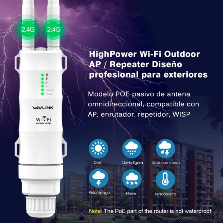 WAVLINK WN570HN2 With PoE Powered WAN/ AP / Repeater Mode 300Mbps Outdoor Router, Plug:EU Plug - Wireless Routers by WAVLINK | Online Shopping South Africa | PMC Jewellery | Buy Now Pay Later Mobicred