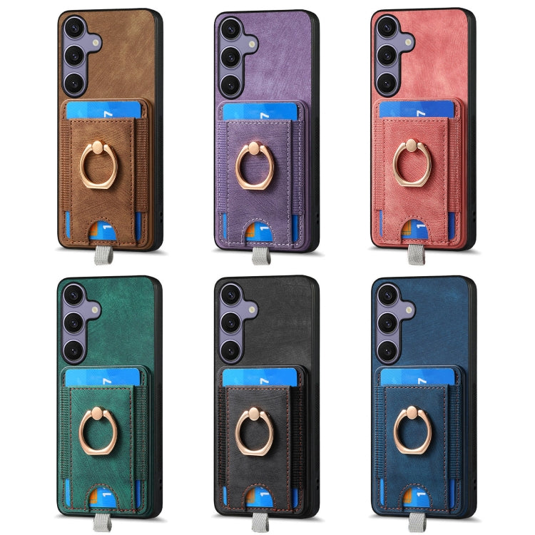 For Samsung Galaxy S25 5G Retro Splitable Magnetic Card Bag Leather Phone Case(Green) - Galaxy Phone Cases by PMC Jewellery | Online Shopping South Africa | PMC Jewellery | Buy Now Pay Later Mobicred
