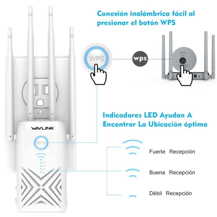 WAVLINK WN579X3 With 5dBi Antennas AC1200 Wireless Router 2.4G / 5G Dual Band WiFi Repeater, Plug:US Plug - Wireless Routers by WAVLINK | Online Shopping South Africa | PMC Jewellery | Buy Now Pay Later Mobicred