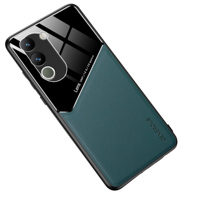 For vivo Y200 Global All-inclusive Leather Organic Glass Phone Case(Green) - vivo Cases by PMC Jewellery | Online Shopping South Africa | PMC Jewellery | Buy Now Pay Later Mobicred