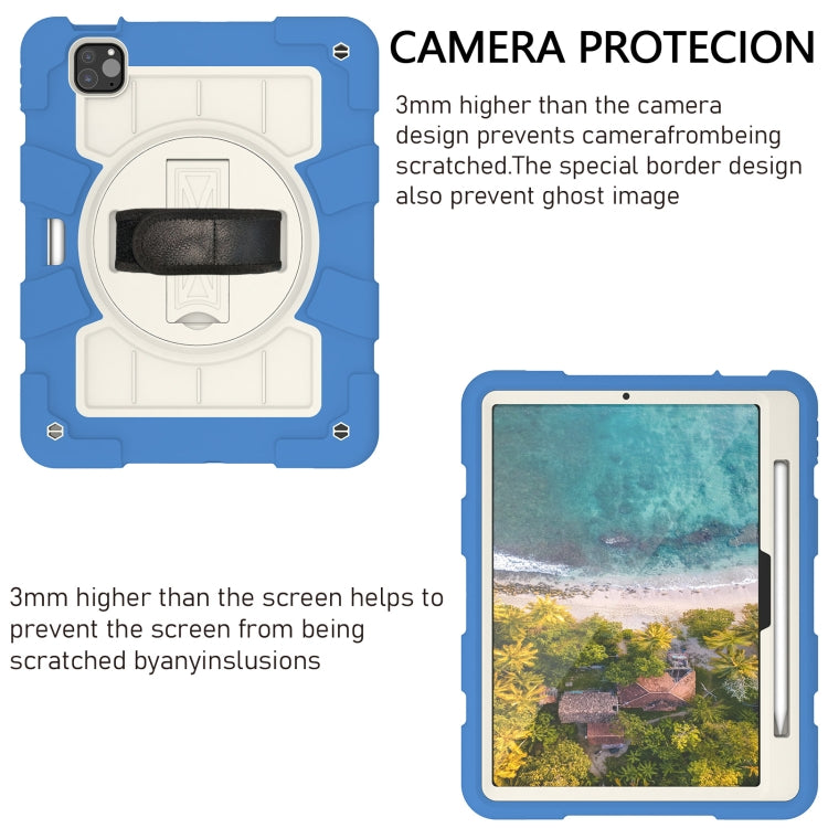 For iPad Air 11 2025 / 2024 Silicone Hybrid PC Shockproof Tablet Case with Shoulder Strap(Azure Blue) - iPad Air 11 2025 / 2024 Cases by PMC TechLife | Online Shopping South Africa | PMC TechLife | Buy Now Pay Later Mobicred