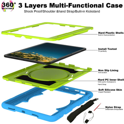 For iPad Air 11 2024 Silicone Hybrid PC Shockproof Tablet Case with Shoulder Strap(Bluish-Green) - iPad Air 11 2024 Cases by PMC Jewellery | Online Shopping South Africa | PMC Jewellery | Buy Now Pay Later Mobicred