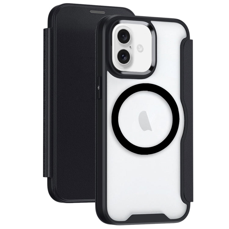 For iPhone 16 RFID Blocking Adsorption Flip MagSafe Leather Phone Case(Black) - iPhone 16 Cases by PMC TechLife | Online Shopping South Africa | PMC TechLife | Buy Now Pay Later Mobicred