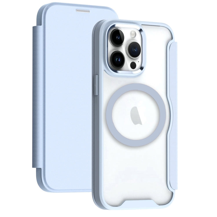 For iPhone 16 Pro Max MagSafe RFID Blocking Adsorption Flip Leather Phone Case(Blue) - iPhone 16 Pro Max Cases by PMC TechLife | Online Shopping South Africa | PMC TechLife | Buy Now Pay Later Mobicred