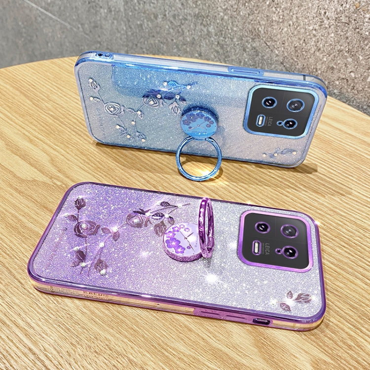 For Xiaomi 13 Gradient Glitter Immortal Flower Ring All-inclusive Phone Case(Pink) - 13 Cases by PMC TechLife | Online Shopping South Africa | PMC TechLife | Buy Now Pay Later Mobicred