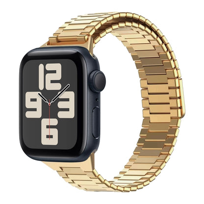 For Apple Watch SE 2023 40mm Bamboo Magnetic Stainless Steel Metal Watch Strap(Gold) - Watch Bands by PMC Jewellery | Online Shopping South Africa | PMC Jewellery