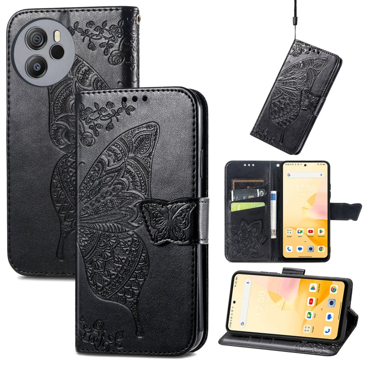 For Blackview Shark 8 Butterfly Love Flower Embossed Leather Phone Case(Black) - More Brand by PMC Jewellery | Online Shopping South Africa | PMC Jewellery | Buy Now Pay Later Mobicred