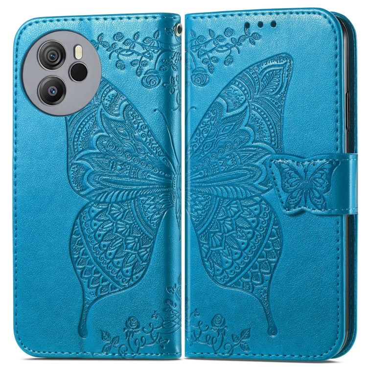 For Blackview Shark 8 Butterfly Love Flower Embossed Leather Phone Case(Blue) - More Brand by PMC Jewellery | Online Shopping South Africa | PMC Jewellery | Buy Now Pay Later Mobicred