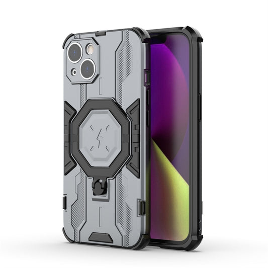 For iPhone 15 Plus MagSafe Supersonic Armor Holder PC Hybrid TPU Phone Case(Grey) - iPhone 15 Plus Cases by PMC Jewellery | Online Shopping South Africa | PMC Jewellery