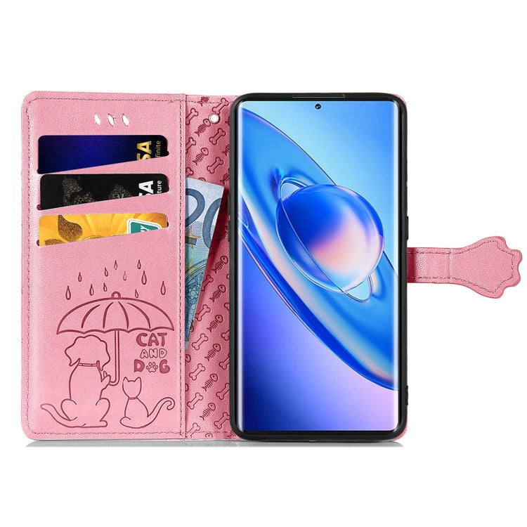 For Blackview A200 Pro Cat and Dog Embossed Leather Phone Case(Pink) - More Brand by PMC TechLife | Online Shopping South Africa | PMC TechLife