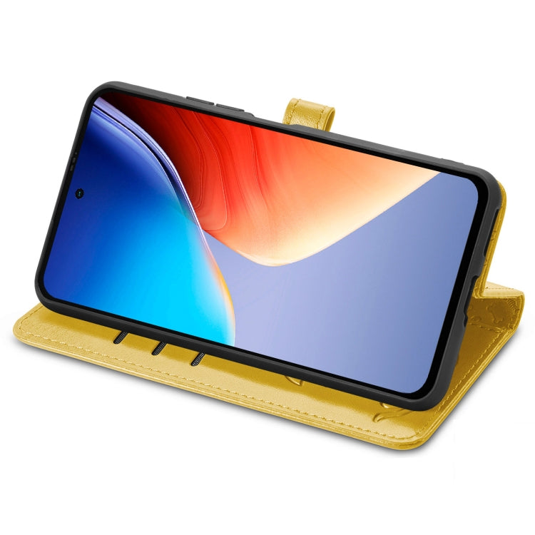 For Blackview A96 Cat and Dog Embossed Leather Phone Case(Yellow) - More Brand by PMC TechLife | Online Shopping South Africa | PMC TechLife