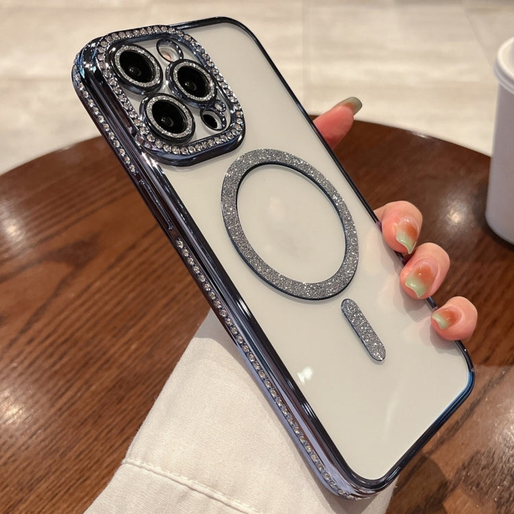 For iPhone  12 Pro Diamond Plated MagSafe TPU Phone Case(Blue) - iPhone 12 / 12 Pro Cases by PMC TechLife | Online Shopping South Africa | PMC TechLife | Buy Now Pay Later Mobicred