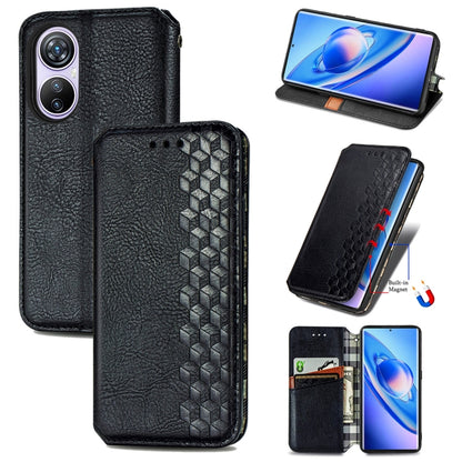 For Blackview A200 Pro Cubic Grid Pressed Magnetic Leather Phone Case(Black) - More Brand by PMC Jewellery | Online Shopping South Africa | PMC Jewellery