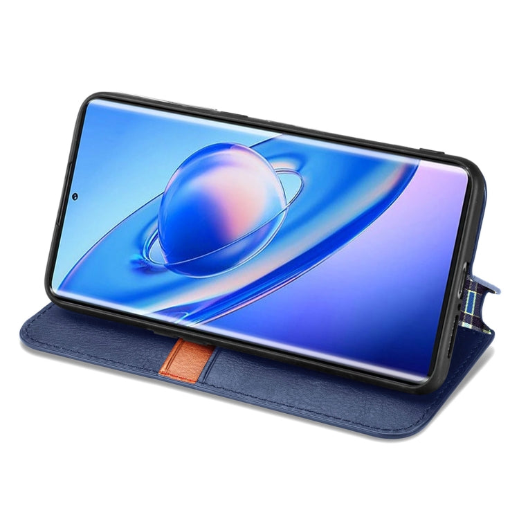 For Blackview A200 Pro Cubic Grid Pressed Magnetic Leather Phone Case(Blue) - More Brand by PMC TechLife | Online Shopping South Africa | PMC TechLife