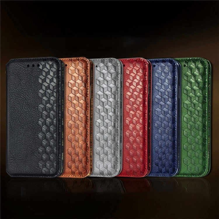 For Blackview A200 Pro Cubic Grid Pressed Magnetic Leather Phone Case(Blue) - More Brand by PMC TechLife | Online Shopping South Africa | PMC TechLife