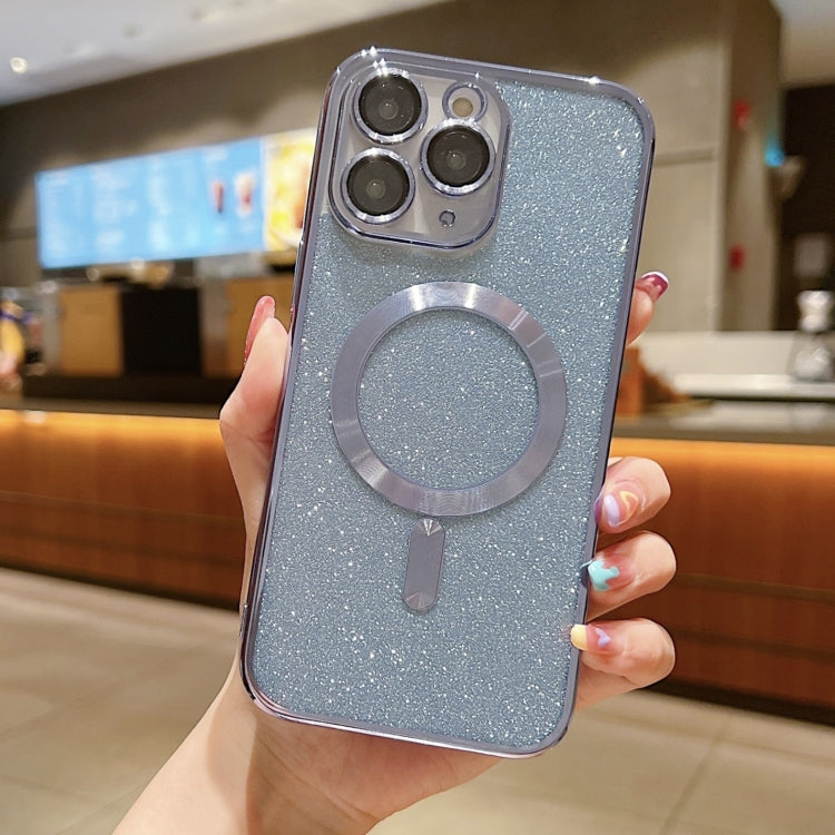 For iPhone 11 Pro Max MagSafe Glitter Electroplating TPU Phone Case(Blue) - iPhone 11 Pro Max Cases by PMC TechLife | Online Shopping South Africa | PMC TechLife