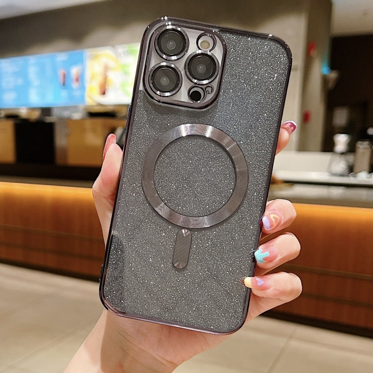 For iPhone 16 Pro Max Glitter Electroplating MagSafe TPU Phone Case(Black) - iPhone 16 Pro Max Cases by PMC TechLife | Online Shopping South Africa | PMC TechLife | Buy Now Pay Later Mobicred